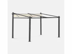 Pérgola 3x4m de aluminio con cubierta corredera crudo^Sweeek Sale