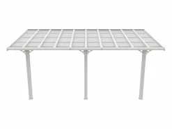 Pérgola-cochera adosada de aluminio con techo de policarbonato para 1 coche 18,54 m² PAZERA^EXPERTLAND Discount