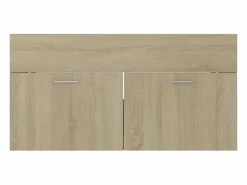 Garden Furniture Prolenta Premium - Armario para lavabo contrachapada color roble 90x38,5x46 cm Multicolor New