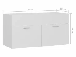 Garden Furniture Prolenta Premium - Armario para lavabo madera contrachapada blanco 90x38,5x46 cm Multicolor Clearance