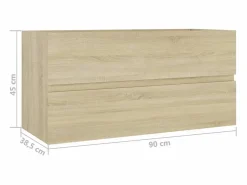 Garden Furniture Prolenta Premium - Armario lavabo madera contrachapada roble Sonoma 90x38,5x45 cm Multicolor Clearance