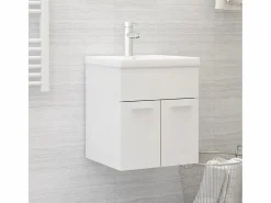 Garden Furniture Estantería Sobre Inodoro|Prolenta Premium - Armario para lavabo contrachapada blanco brillo 41x38,5x46 cm