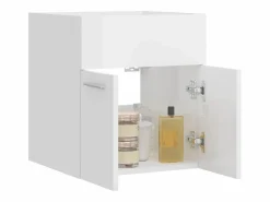Garden Furniture Estantería Sobre Inodoro|Prolenta Premium - Armario para lavabo contrachapada blanco brillo 41x38,5x46 cm