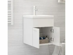 Garden Furniture Estantería Sobre Inodoro|Prolenta Premium - Armario para lavabo contrachapada blanco brillo 41x38,5x46 cm