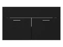 Garden Furniture Estantería Sobre Inodoro|Prolenta Premium - Armario para lavabo madera contrachapada negro 80x38,5x46 cm