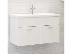 Prolenta Premium - Armario para lavabo madera contrachapada blanco 80x38,5x46 cm^Garden Furniture Hot