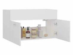 Prolenta Premium - Armario para lavabo madera contrachapada blanco 80x38,5x46 cm^Garden Furniture Hot