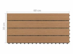 Prolenta Premium - Baldosas de porche 6 uds WPC marrón 60x30 cm 1,08 m² Multicolor