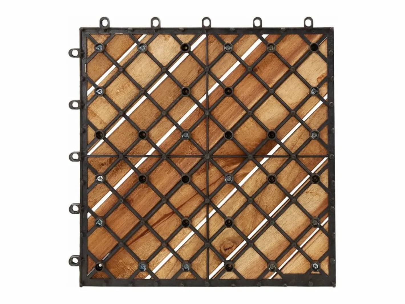 Terraza|Prolenta Premium - Baldosas de porche de madera de acacia 30 pzas marrón 30x30 cm