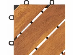 Terraza|Prolenta Premium - Baldosas de porche de madera de acacia 30 pzas marrón 30x30 cm