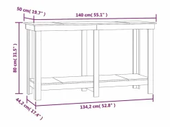 Garden Furniture Garaje|Prolenta Premium - Banco de trabajo de madera maciza de pino gris 140x50x80 cm