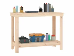 Garden Furniture Prolenta Premium - Banco de trabajo de madera maciza de pino 110x50x80 cm Multicolor