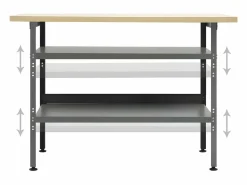 Prolenta Premium - Banco de trabajo de acero gris 120x60x85 cm^Garden Furniture Clearance