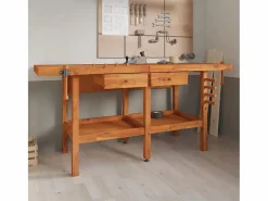 Prolenta Premium - Banco de trabajo cajones y tornillos banco madera 192x62x83 cm^Garden Furniture