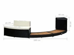 Prolenta Premium - Borde bañera dromasaje ratán sintético y madera maciza acacia^ Best