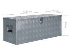 Garaje|Prolenta Premium - Caja de aluminio 110,5x38,5x40 cm plateada