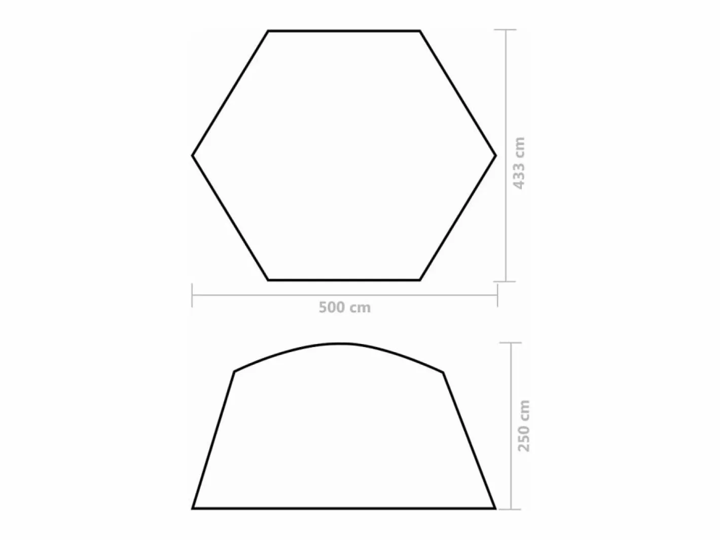 Cubierto|Prolenta Premium - Carpa para piscina de tela 500x433x250 cm