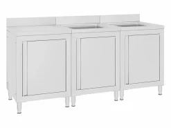 Garden Furniture Estantería Sobre Inodoro|Prolenta Premium - Fregadero de cocina profesional acero inoxidable 180x60x96 cm