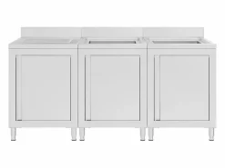 Garden Furniture Estantería Sobre Inodoro|Prolenta Premium - Fregadero de cocina profesional acero inoxidable 180x60x96 cm