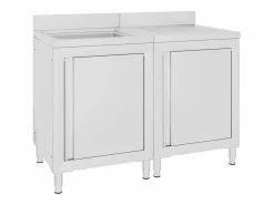 Prolenta Premium - Fregadero de cocina profesional acero inoxidable 120x60x96 cm^Garden Furniture
