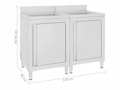 Garden Furniture Prolenta Premium - Fregadero de cocina comercial 2 piezas de acero inoxidable Multicolor Online