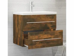 Garden Furniture Estantería Sobre Inodoro|Prolenta Premium - Mueble lavabo madera contrachapada roble ahumado 60x38,5x48 cm