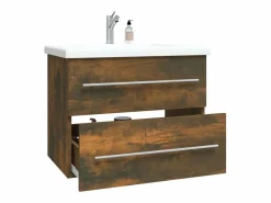 Garden Furniture Estantería Sobre Inodoro|Prolenta Premium - Mueble lavabo madera contrachapada roble ahumado 60x38,5x48 cm