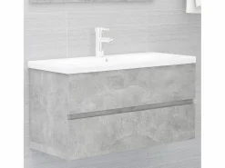 Garden Furniture Prolenta Premium - Mueble con lavabo madera de ingeniería gris hormigón Multicolor Sale