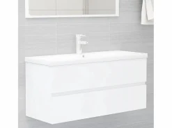 Prolenta Premium - Mueble con lavabo madera de ingeniería blanco^Garden Furniture Clearance
