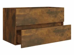 Garden Furniture Prolenta Premium - Mueble lavabo madera contrachapada roble ahumado 80x38,5x45cm Multicolor New