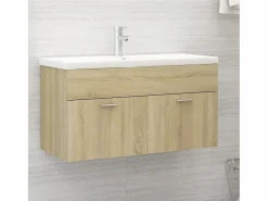 Garden Furniture Prolenta Premium - Mueble con lavabo madera de ingeniería roble Sonoma Multicolor Clearance