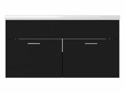 Prolenta Premium - Mueble con lavabo madera de ingeniería negro^Garden Furniture Hot