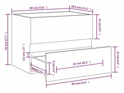 Garden Furniture Estantería Sobre Inodoro|Prolenta Premium - Mueble de lavabo madera de ingeniería gris Sonoma 60x38,5x45 cm
