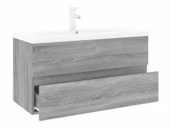 Garden Furniture Estantería Sobre Inodoro|Prolenta Premium - Mueble de baño con lavabo madera contrachapada gris Sonoma