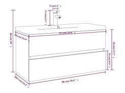 Garden Furniture Estantería Sobre Inodoro|Prolenta Premium - Mueble de baño con lavabo madera contrachapada gris Sonoma