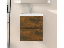 Prolenta Premium - Mueble de lavabo madera ingeniería roble ahumado 41x38,5x45 cm^Garden Furniture Discount