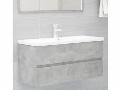 Garden Furniture Prolenta Premium - Mueble con lavabo madera de ingeniería gris hormigón Multicolor New