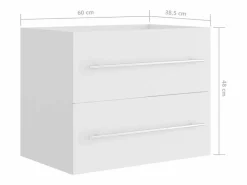 Prolenta Premium - Mueble de lavabo madera de ingeniería blanco 60x38,5x48 cm^Garden Furniture New
