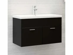 Garden Furniture Prolenta Premium - Mueble con lavabo madera de ingeniería negro Multicolor Clearance