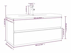 Prolenta Premium - Mueble de baño con lavabo madera contrachapada roble ahumado^Garden Furniture Sale