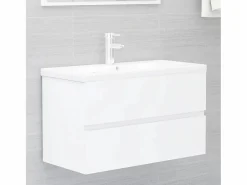 Prolenta Premium - Mueble de lavabo madera de ingeniería blanco 80x38,5x45 cm^Garden Furniture Discount