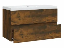 Prolenta Premium - Mueble de baño con lavabo madera contrachapada roble ahumado^Garden Furniture Best