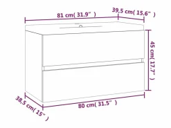 Prolenta Premium - Mueble de baño con lavabo madera contrachapada roble ahumado^Garden Furniture Best