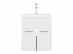 Garden Furniture Prolenta Premium - Mueble con lavabo aglomerado blanco brillante Multicolor Outlet
