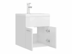 Garden Furniture Prolenta Premium - Mueble con lavabo aglomerado blanco brillante Multicolor Outlet