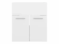 Garden Furniture Prolenta Premium - Mueble con lavabo aglomerado blanco brillante Multicolor Outlet