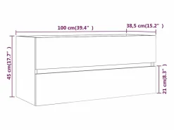 Prolenta Premium - Mueble de lavabo madera de ingeniería gris Sonoma 100x38,5x45cm^Garden Furniture Hot