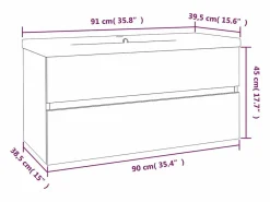 Prolenta Premium - Mueble de baño con lavabo madera contrachapada gris Sonoma^Garden Furniture Best