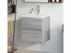 Garden Furniture Estantería Sobre Inodoro|Prolenta Premium - Mueble de baño con lavabo madera contrachapada gris Sonoma
