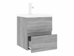 Garden Furniture Estantería Sobre Inodoro|Prolenta Premium - Mueble de baño con lavabo madera contrachapada gris Sonoma